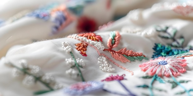 haftowane wzory na materiale